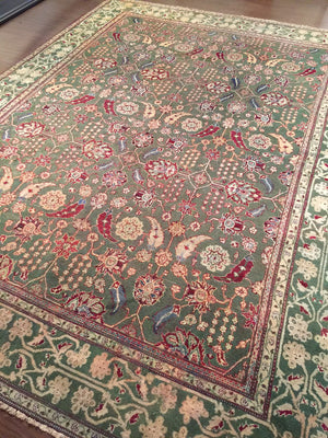 a104 - Antique Agra Rug (9' x 12') | OAKRugs by Chelsea wool bohemian rugs, good quality wool rugs, vintage wool braided rug