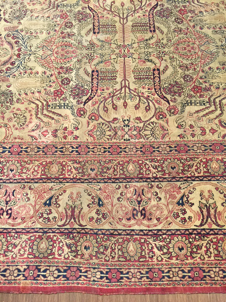 a105 - Antique Kerman LavarRug (11'6'' x 19'8'') | OAKRugs by Chelsea wool bohemian rugs, good quality wool rugs, vintage wool braided rug