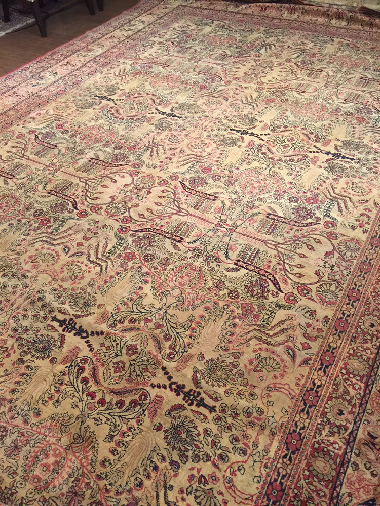 a105 - Antique Kerman LavarRug (11'6'' x 19'8'') | OAKRugs by Chelsea high end wool rugs, hand knotted wool area rugs, quality wool rugs