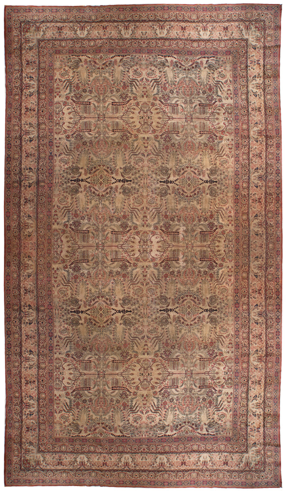 a105 - Antique Kerman LavarRug (11'6'' x 19'8'') | OAKRugs by Chelsea affordable wool rugs, handmade wool area rugs, wool and silk rugs contemporary