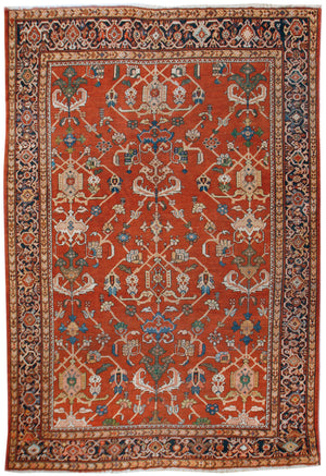 a108 - Antique Mahal Rug (8'8'' x 12'2'') | OAKRugs by Chelsea affordable wool rugs, handmade wool area rugs, wool and silk rugs contemporary