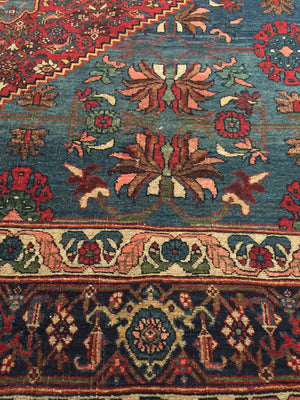 a144 - Antique Bidjar MedallionRug (7'9'' x 12'2'') | OAKRugs by Chelsea wool bohemian rugs, good quality wool rugs, vintage wool braided rug
