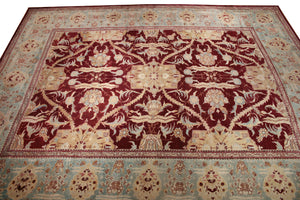 a150 - Antique Agra Rug (12'6'' x 15'7'') | OAKRugs by Chelsea wool bohemian rugs, good quality wool rugs, vintage wool braided rug
