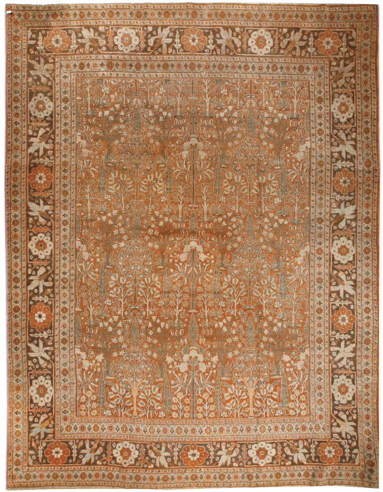 a221 - Antique Tabriz Rug (9' x 12') | OAKRugs by Chelsea affordable wool rugs, handmade wool area rugs, wool and silk rugs contemporary