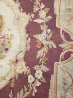 a245 - Antique Aubusson Rug, Circa 1850 (9' x 12') | OAKRugs by Chelsea second hand wool rugs, wool area rugs traditional, classical antique European rugs
