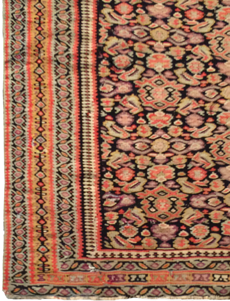 a433 - Antique Senneh Rug (4'6'' x 6'10'') | OAKRugs by Chelsea wool bohemian rugs, good quality wool rugs, vintage wool braided rug