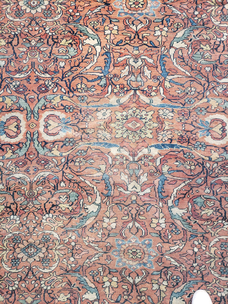 a445 - Antique Mahal Rug (12' x 21') | OAKRugs by Chelsea wool bohemian rugs, good quality wool rugs, vintage wool braided rug