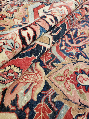 a447 - Antique Heriz Rug (13'3'' x 18') | OAKRugs by Chelsea wool bohemian rugs, good quality wool rugs, vintage wool braided rug
