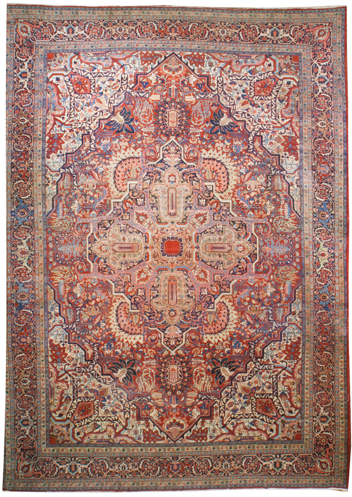 a447 - Antique Heriz Rug (13'3'' x 18') | OAKRugs by Chelsea affordable wool rugs, handmade wool area rugs, wool and silk rugs contemporary