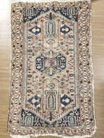 irj1120 - Vintage Distressed, Handknotted Wool Rug, (3' x 4') | OAKRugs by Chelsea high end wool rugs, good quality rugs, vintage and antique, handknotted area rugs