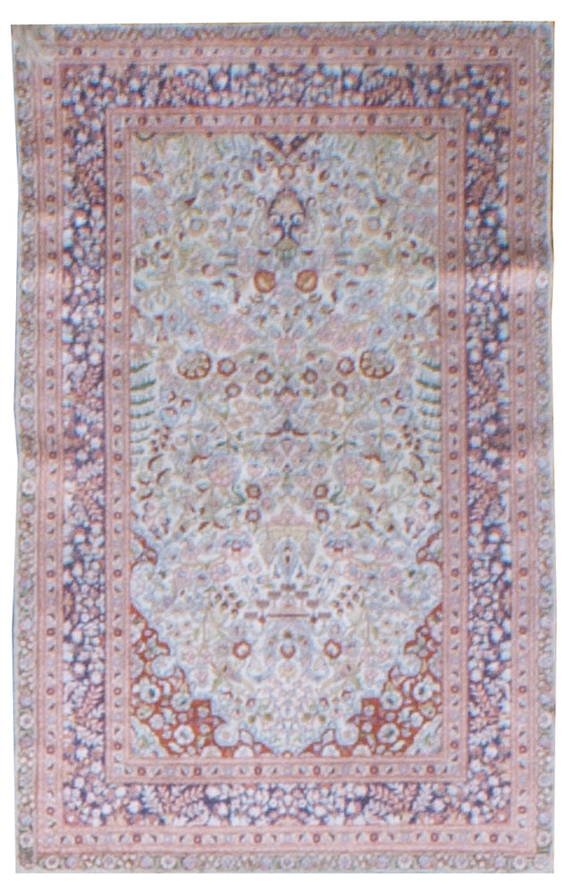irj1146 - Vintage Oriental, Handknotted Silk Rug, (2' x 4') | OAKRugs by Chelsea high end wool rugs, good quality rugs, vintage and antique, handknotted area rugs