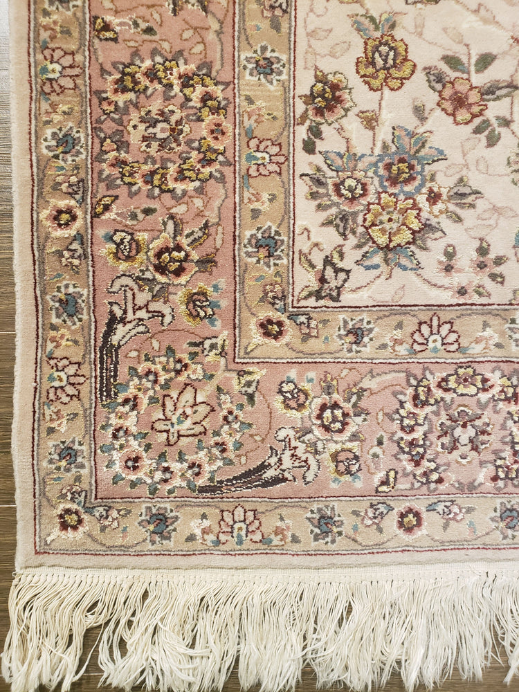 irj1154 - Vintage Oriental, Handknotted Wool and Silk Rug, (4' x 6') | OAKRugs by Chelsea high end wool rugs, good quality rugs, vintage and antique, handknotted area rugs