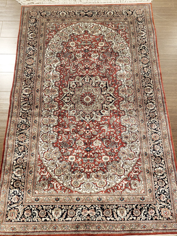 irj1157 - Vintage Oriental, Handknotted Silk Rug, (3' x 5') | OAKRugs by Chelsea high end wool rugs, good quality rugs, vintage and antique, handknotted area rugs