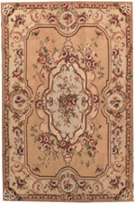 n3080 - European Aubusson Rug (Wool) - 4' x 6' | OAKRugs by Chelsea 100 percent wool area rugs, vintage braided rugs for sale, antique tapestry rugs
