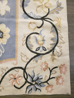 n403 - European Aubusson Rug (Wool) - 6' x 9' | OAKRugs by Chelsea second hand wool rugs, wool area rugs traditional, classical antique European rugs