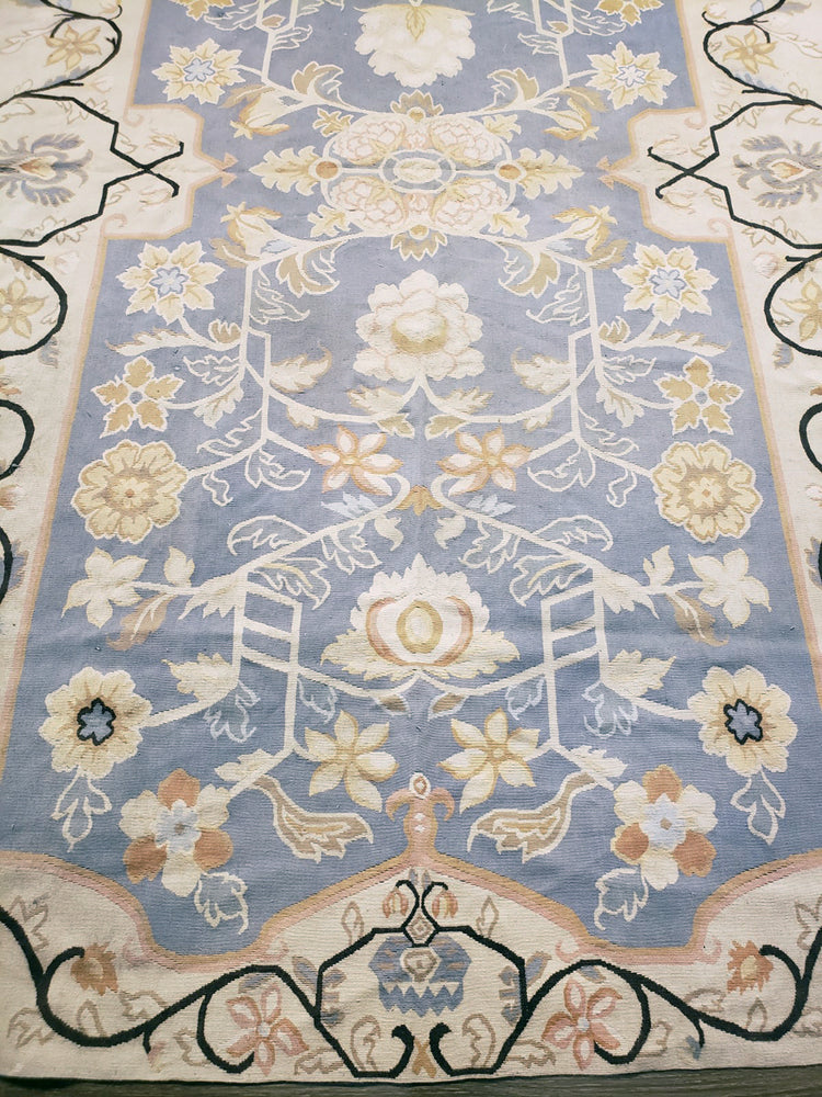 n403 - European Aubusson Rug (Wool) - 6' x 9' | OAKRugs by Chelsea second hand wool rugs, wool area rugs traditional, classical antique European rugs