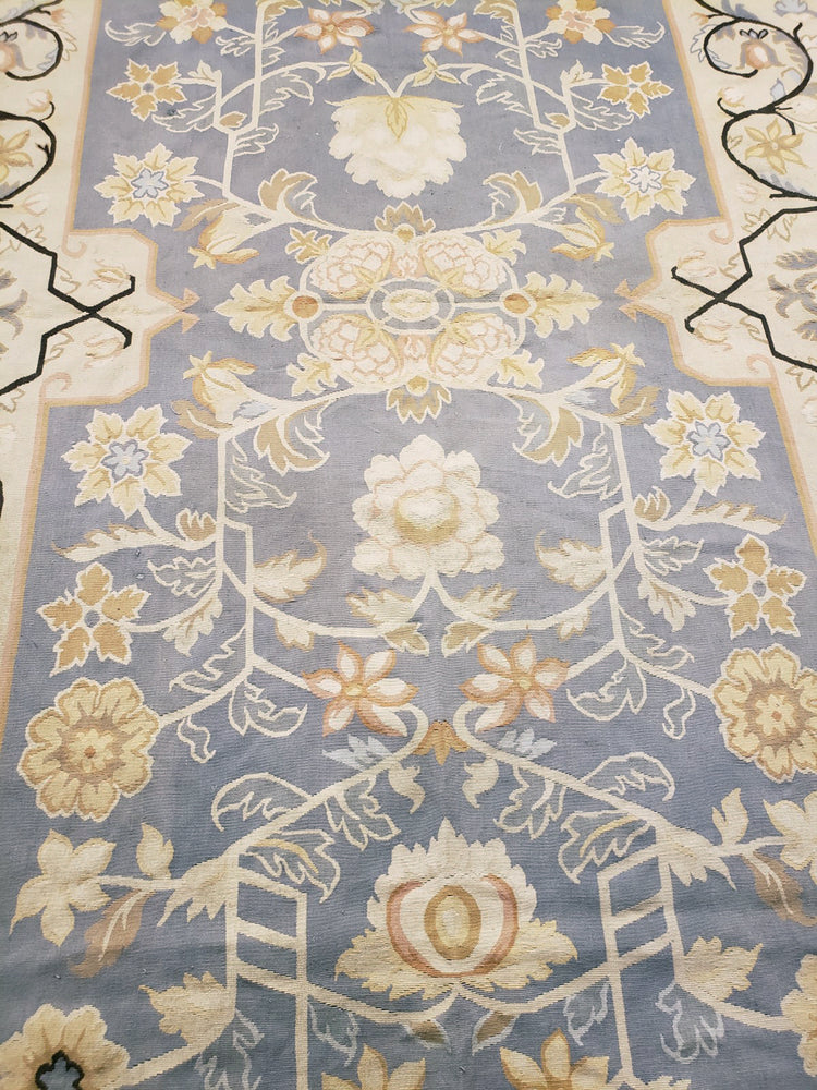 n403 - European Aubusson Rug (Wool) - 6' x 9' | OAKRugs by Chelsea second hand wool rugs, wool area rugs traditional, classical antique European rugs