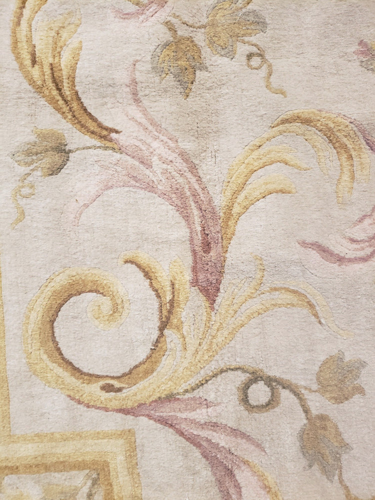 n5897 - European Savonnerie Rug (wool) - 12' x 15' | OAKRugs by Chelsea second hand wool rugs, wool area rugs traditional, classical antique European rugs