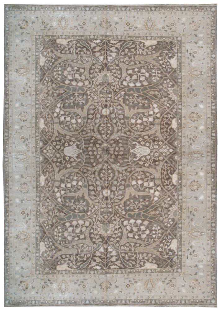 n5976 - Transitional Tabriz Rug (Wool and Silk) - 10' x 14' | OAKRugs by Chelsea affordable wool rugs, handmade wool area rugs, wool and silk rugs contemporary