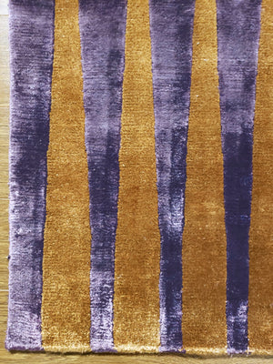 n5992 - Contemporary Modern Rug (Bamboo Silk) - 7' x 10' | OAKRugs by Chelsea wool silk rugs contemporary, handmade modern wool rugs, wool silk area rugs contemporary