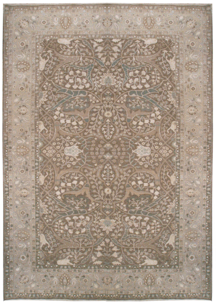 n6037 - Transitional Tabriz Rug (Wool and Silk) - 10' x 14' | OAKRugs by Chelsea high end wool rugs, hand knotted wool area rugs, quality wool rugs