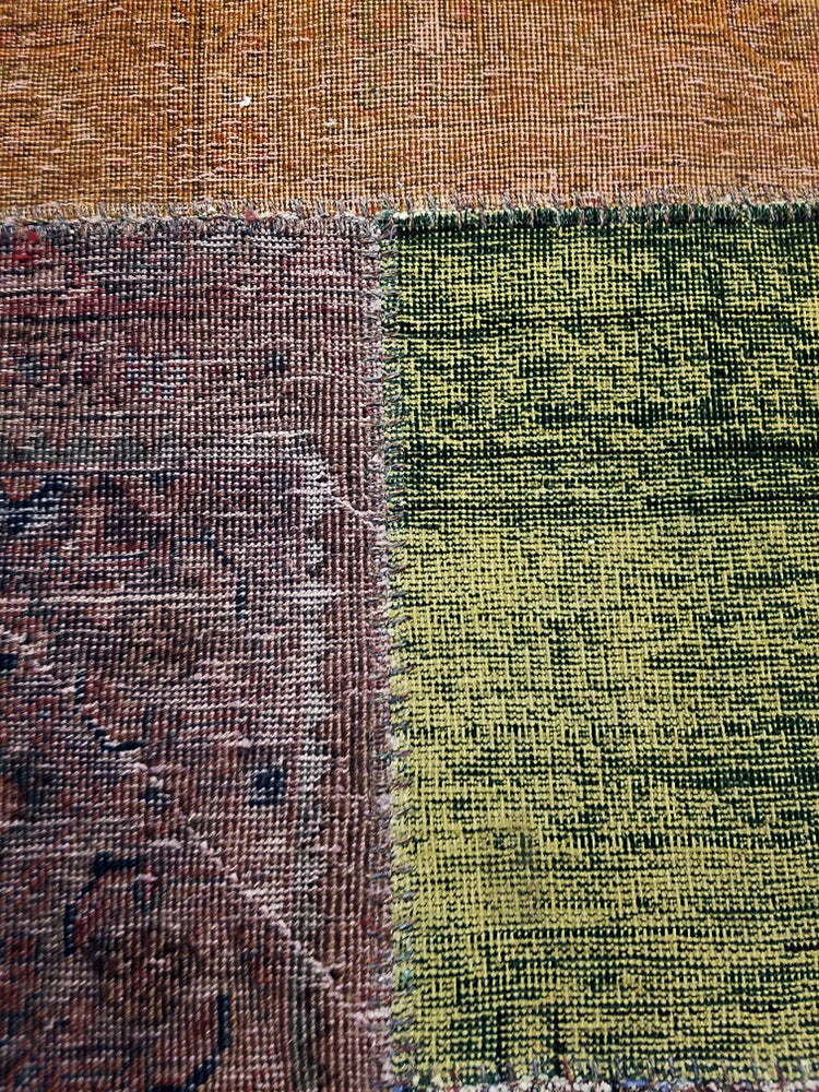 n6042 - Transitional Patchwork Rug (Wool) - 10' x 14' | OAKRugs by Chelsea wool silk rugs contemporary, handmade modern wool rugs, wool silk area rugs contemporary
