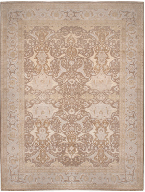 n6108 - Transitional Tabriz Rug (Wool and Silk) - 12' x 15' | OAKRugs by Chelsea affordable wool rugs, handmade wool area rugs, wool and silk rugs contemporary