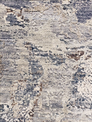 n6157 - Contemporary Abstract Rug (Wool and Silk) - 9' x 12' | OAKRugs by Chelsea wool silk rugs contemporary, handmade modern wool rugs, wool silk area rugs contemporary