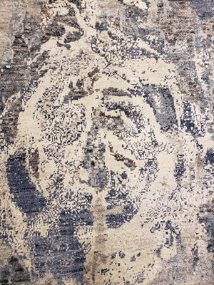 n6157 - Contemporary Abstract Rug (Wool and Silk) - 9' x 12' | OAKRugs by Chelsea wool silk rugs contemporary, handmade modern wool rugs, wool silk area rugs contemporary