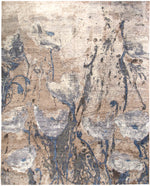 n6158 - Contemporary Abstract Rug (Wool and Silk) - 8' x 10' | OAKRugs by Chelsea inexpensive wool rugs, unique wool rugs, wool rug vintage