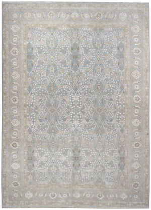 n6180 - Transitional Tabriz Rug (Wool and Silk) - 10' x 14' | OAKRugs by Chelsea affordable wool rugs, handmade wool area rugs, wool and silk rugs contemporary