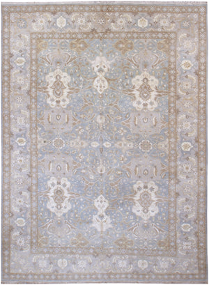 n6189 - Transitional Tabriz Rug (Wool and Silk) - 9' x 12' | OAKRugs by Chelsea high end wool rugs, hand knotted wool area rugs, quality wool rugs