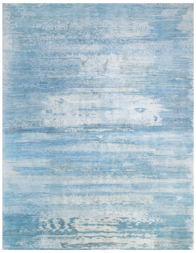 n6196 - Contemporary Abstract Rug (Wool and Silk) - 8' x 10' | OAKRugs by Chelsea inexpensive wool rugs, unique wool rugs, wool rug vintage