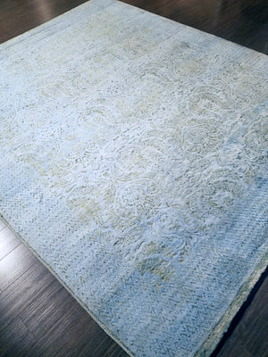 n6198 - Contemporary Abstract Rug (Wool and Silk) - 8' x 10' | OAKRugs by Chelsea handmade contemporary rugs, high quality modern hand woven rugs, American made wool rugs