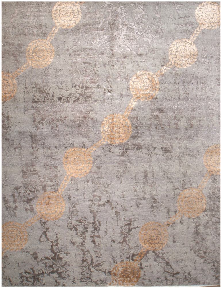 n6199 - Contemporary Abstract Rug (Wool and Silk) - 8' x 10' | OAKRugs by Chelsea inexpensive wool rugs, unique wool rugs, wool rug vintage