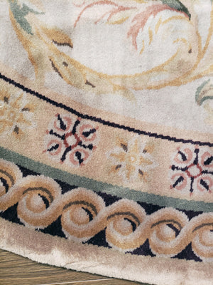 n6232 - European Savonnerie Rug (Wool) - 10' x 10' | OAKRugs by Chelsea antique wall rugs, handmade antique art rugs, European antique rugs