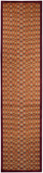 n6234 - Contemporary Block Rug (Wool) - 4' x 16' | OAKRugs by Chelsea inexpensive wool rugs, unique wool rugs, wool rug vintage