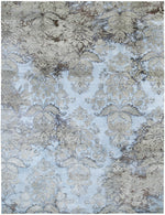 n6239 - Transitional Damask Rug (Wool and Bamboo) - 9' x 12' | OAKRugs by Chelsea inexpensive wool rugs, unique wool rugs, wool rug vintage